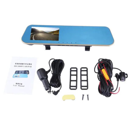 Dual Camera Rearview Mirror Dash Cam with Night Vision for Cars | Syndmart