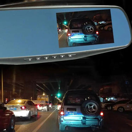 Dual Camera Rearview Mirror Dash Cam with Night Vision for Cars | Syndmart