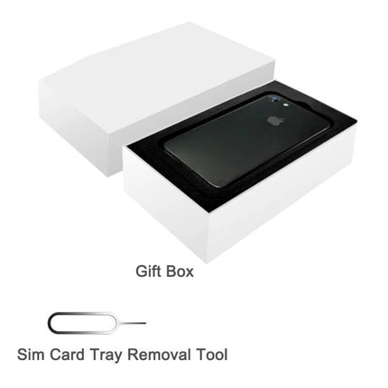 Mobile Phone Packaging Box with Eject Pin, 183 x 100 x 35mm showing white gift box with foam insert and sim card tray removal tool