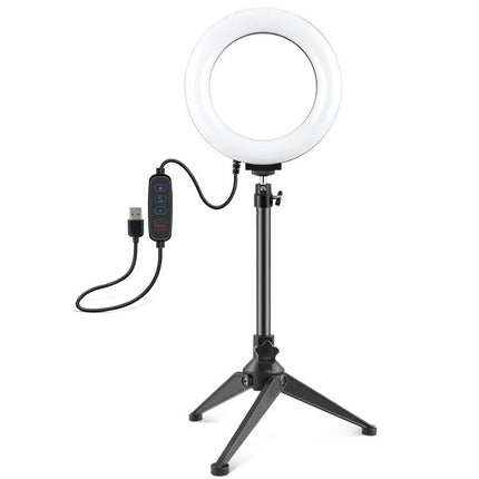 PULUZ Ring Light with Tripod for Everyday Video Sessions - compact ring light on adjustable tripod with USB controller for video calls and content creation