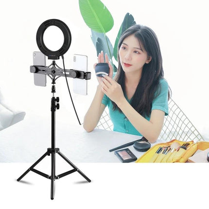 PULUZ Kit for Everyday Home Vlogging and Streaming Sessions – dual phone bracket, tripod mount and ring LED light for steady home live streams