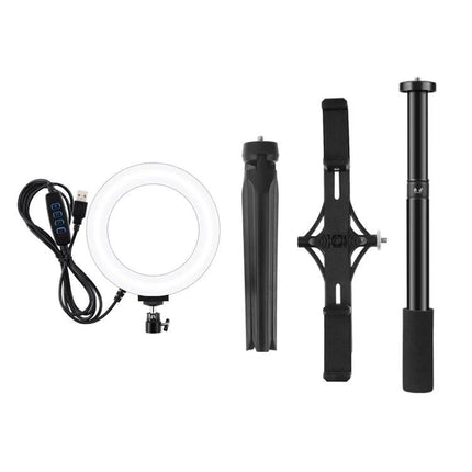 PULUZ Kit for Everyday Live Streaming and Vlogging showing ring light, phone holder, mini tripod and extension pole for steady, well-lit videos