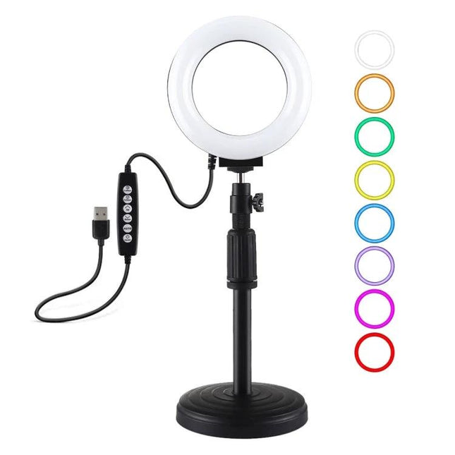 PULUZ Ring Light for Daily Vlogging and Selfies at Home tabletop LED ring light with adjustable color modes and USB control
