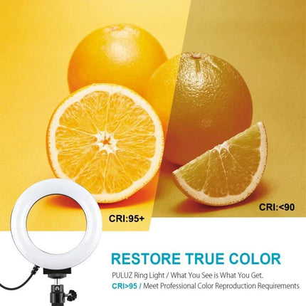 PULUZ Ring Light for Daily Vlogging and Selfies at Home - compact LED ring light restoring true color for vlogs, selfies and video calls (CRI95+)