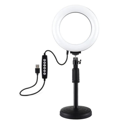 PULUZ LED Ring Light for Daily Vlogging and Home Photos on adjustable stand with USB control for selfies and video calls