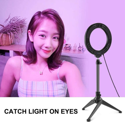 PULUZ LED Ring Light for Daily Vlogging and Home Photos on tripod used for brightening home vlogging selfies
