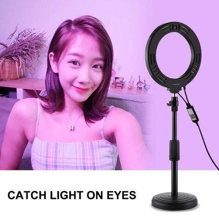 Essential PULUZ Ring Light for Home Vlogging Sessions - desk ring light with 28 LEDs for soft, even lighting during selfies and live streams
