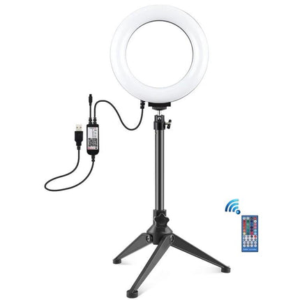 PULUZ Ring Light for Daily Video Calls and Home Photos - adjustable LED ring light on tripod with USB power and remote for clearer video calls and home photos