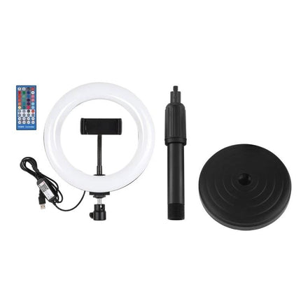 PULUZ Ring Light for Daily Video Chats and Photos - compact USB ring light kit with phone holder, remote and stand for even home lighting