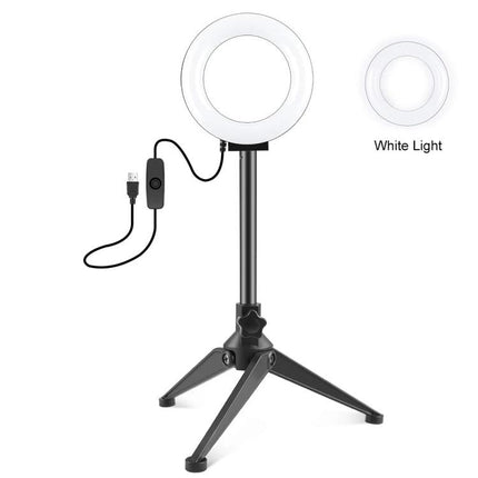 PULUZ Ring Light for Everyday Selfies and Video Calls on tabletop tripod with USB cord and dimmer for video calls and selfies
