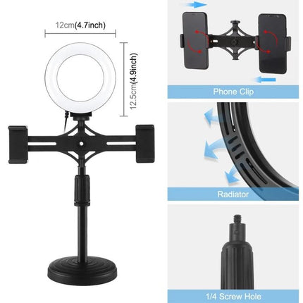 PULUZ Ring Light for Everyday Home Video Lighting Sessions compact ring light with phone clip and adjustable stand