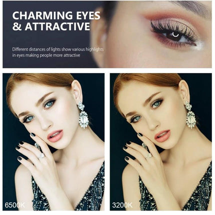 PULUZ Ring Light for Everyday Home Video Lighting Sessions brightens face for video calls and social media with 6500K vs 3200K comparison