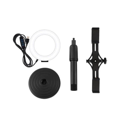 PULUZ Ring Light for Everyday Home Video Lighting Sessions - compact USB ring light kit with stand, base, and phone holder for brighter video calls