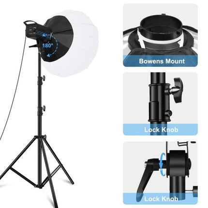 PULUZ Studio Video Light Kit for Photography Sessions with Bowens mount, adjustable stand and lock knobs for studio lighting