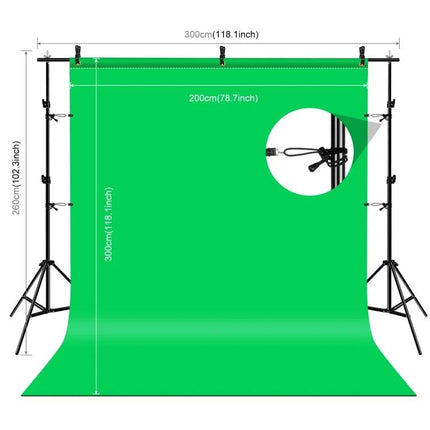 PULUZ LED Softbox Kit for Studio Photography with Adjustable Stand showing green screen backdrop and stands