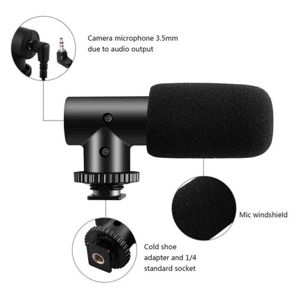 Essential PULUZ Kit for Everyday Smartphone Vlogging Sessions external microphone with windscreen, cold shoe adapter and 3.5mm plug