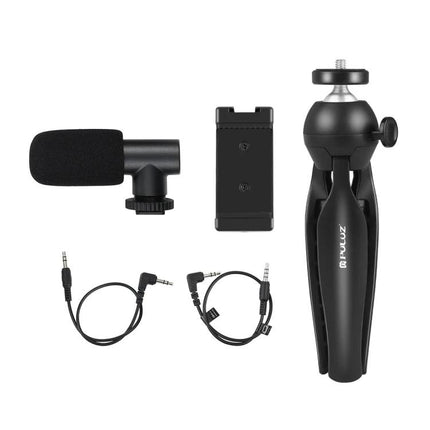 Essential PULUZ Kit for Everyday Smartphone Vlogging Sessions - compact tripod, external mic, phone clamp and cables for steady vlogging