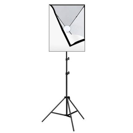 PULUZ 50x70cm Softbox Lighting Kit for Photo Studios single softbox on adjustable tripod with diffuser and LED bulb