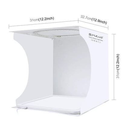 PULUZ 30cm Folding Light Box for Small Product Photography compact foldable tabletop studio with LED ring for jewelry and Etsy product shots