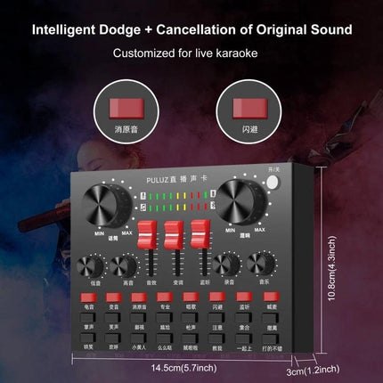 PULUZ Sound Mixer Kit for Home Recording Sessions compact mixer and microphone for clearer home recording, streaming and virtual meetings