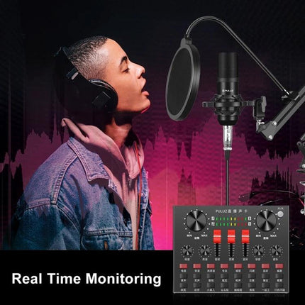 PULUZ Sound Mixer Kit for Home Recording Sessions with microphone, pop filter, arm and mixer for clear home recording and live streaming