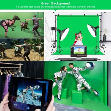 PULUZ 2.9x2m Adjustable Photo Background Support Stand Kit set up with green screen for photography and video shoots