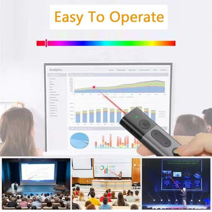 DOOSL Red Laser Wireless Presenter for PowerPoint Navigation - hand-held remote pointing at presentation screen in classroom and conference settings