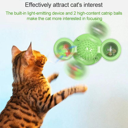 Versatile Cat Toy for Daily Home Play and Scratching on floor or door with suction base and windmill-style interactive scratching toy