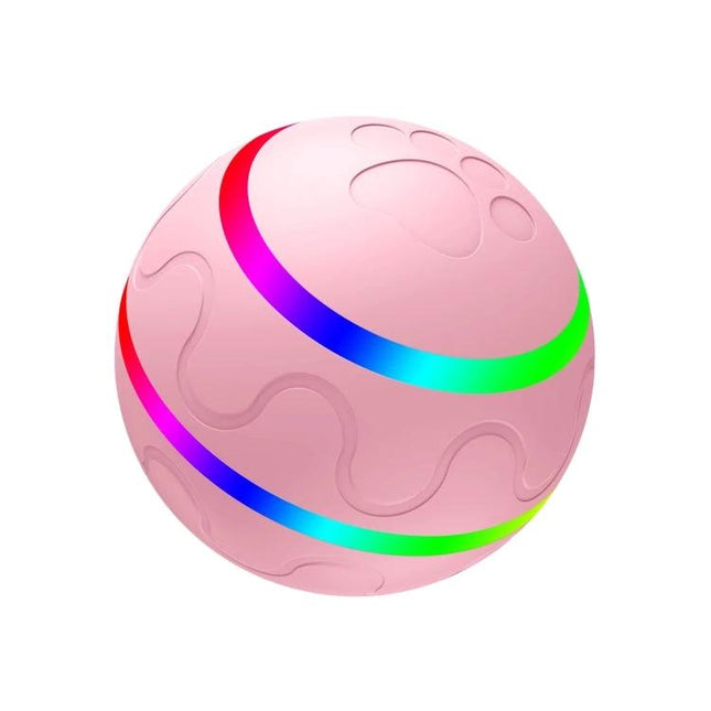 Luminous Ball for Pets' Everyday Training and Play at Home - pink LED interactive pet toy for indoor exercise and training