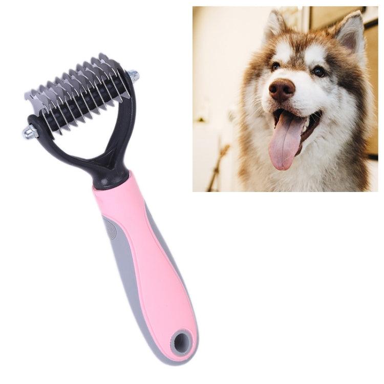 Premium Stainless Steel Dog Grooming Comb with Ergonomic Non-Slip Handle - 17 x 6.6 cm