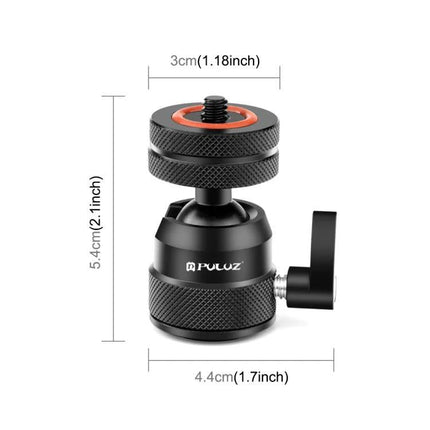 PULUZ Aluminum Mini Ball Head Tripod Adapter for Photography compact 69g aerospace-grade aluminum ball head with quick-release knob