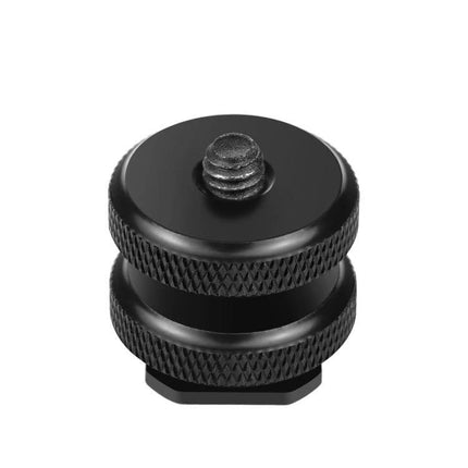 PULUZ Hot Shoe Screw Adapter for Secure Camera Mounting - black aluminum alloy 1/4-inch screw for mounting cameras and flash bases