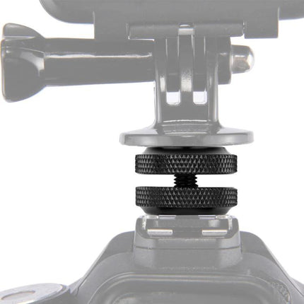 PULUZ Hot Shoe Screw Adapter for Secure Camera Mounting - aluminum alloy 1/4-inch screw mounting between flash base and camera