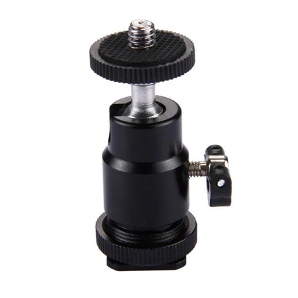 PULUZ Adjustable Tripod Ball Head for Camera Positioning - compact black ball head with single knob for smooth rotation and tilt, 1/4" screw