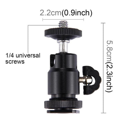 PULUZ Adjustable Tripod Ball Head for Camera Positioning - compact 5.8cm ball head with 1/4 universal screw and single knob for smooth tilt and pan