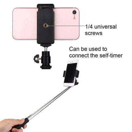 PULUZ Tripod Head for Daily Travel and Home Photography - smartphone clamp with 1/4 universal screw and mini ball head for selfies