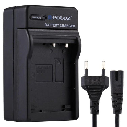 PULUZ EU Plug Battery Charger for Casio CNP130 Devices - black EU outlet battery charger with power cord