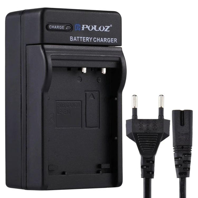 PULUZ EU Plug Battery Charger for Casio CNP130 Devices - black EU outlet battery charger with power cord