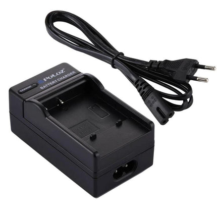 PULUZ EU Plug Battery Charger for CASIO CNP40 Battery compact black travel charger with EU plug and cord