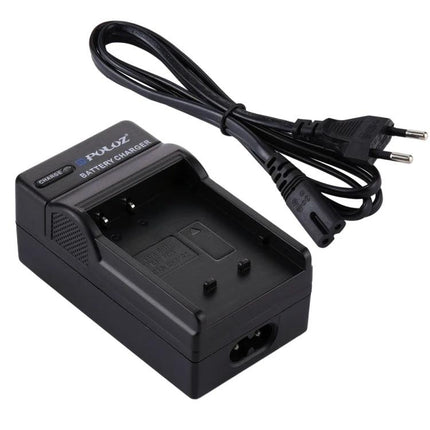 PULUZ Battery Charger with EU Plug for Casio CNP120 Battery black charger unit with detachable EU power cord for travel and camera use