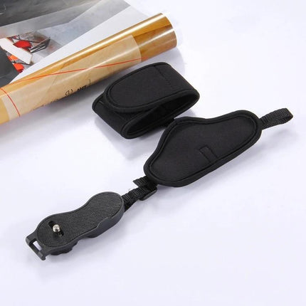 PULUZ Neoprene Hand Grip Wrist Strap for DSLR Cameras - black neoprene wrist strap and hand grip with quick-release plate