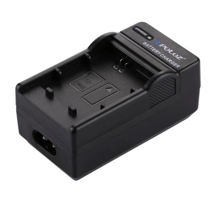 PULUZ Portable Car Charger for Sony NP-FW50 Camera Batteries - compact black in-car battery charger shown