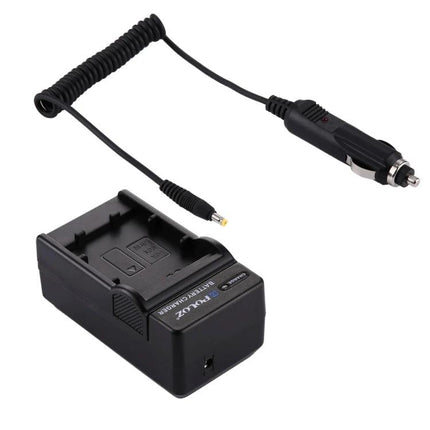 PULUZ Portable Car Charger for Sony NP-FW50 Camera Batteries - black car DC charger with coiled cable and NP-FW50 battery cradle