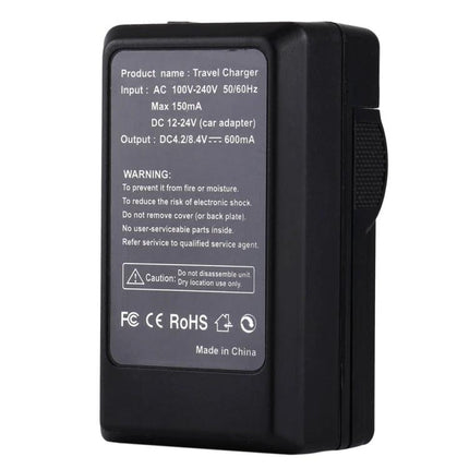 PULUZ Car Charger for Canon NB-4L and NB-8L Digital Camera Batteries compact travel car and AC charger showing label and specifications