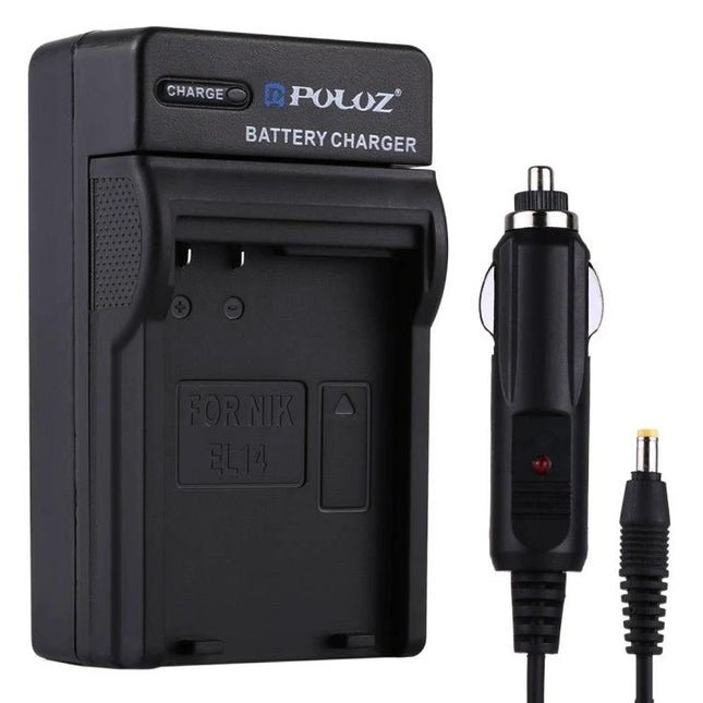 PULUZ Car Charger for Nikon EN-EL14 Camera Batteries fast car cigarette lighter battery charger for travel and outdoor photography