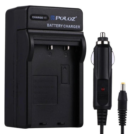 PULUZ Car Charger for Multiple Digital Camera Batteries black car DC battery charger compatible with Fujifilm NP-60 and Olympus models