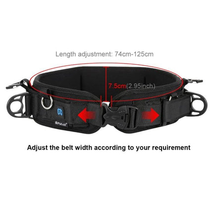PULUZ Versatile Waistband Strap For Carrying DSLR Cameras - adjustable padded black waist belt with buckle and attachments