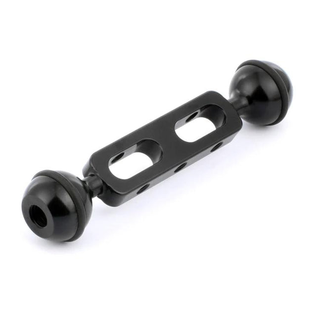 PULUZ 5.1 Inch Aluminum Ball Arm for Diving Extensions, black aviation aluminum double ball arm for underwater lights and monitors
