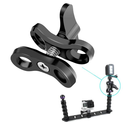 PULUZ Aluminum Ball Clamp for Underwater Photography Systems - black aluminum butterfly clip clamp for attaching arms, base adapters and strobes
