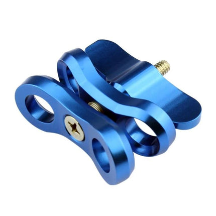 PULUZ Aluminum Ball Clamp for Underwater Photography Systems - blue anodized aluminum clamp with butterfly clip for attaching arms and strobes